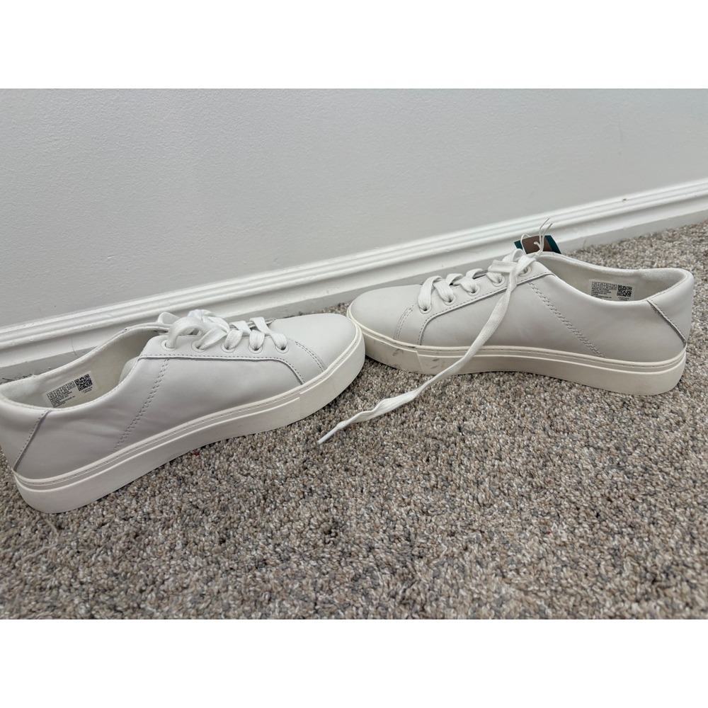 TOMS Kameron Lace-Up Sneakers – White Leather – Women's 8.5 – NWT (No Box) - Picture 5 of 8